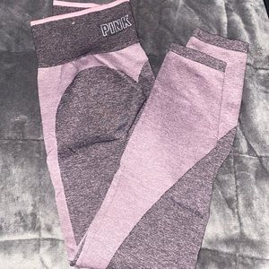 Pink seamless workout leggings